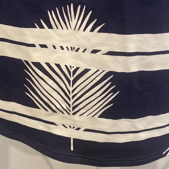 Lands’ End Navy Palm Stripe size 14 DD bra cups Tankini Top - Picture 4 of 8